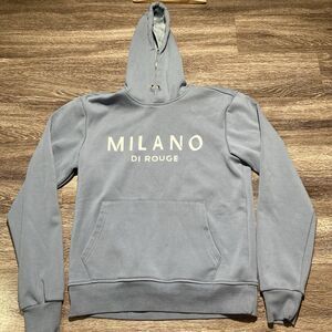 Milano Di Rouge Signature Pullover Hoodie Blue Mens Small